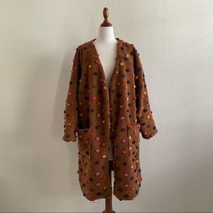 FARM RIO rainbow caramel fleece cardigan